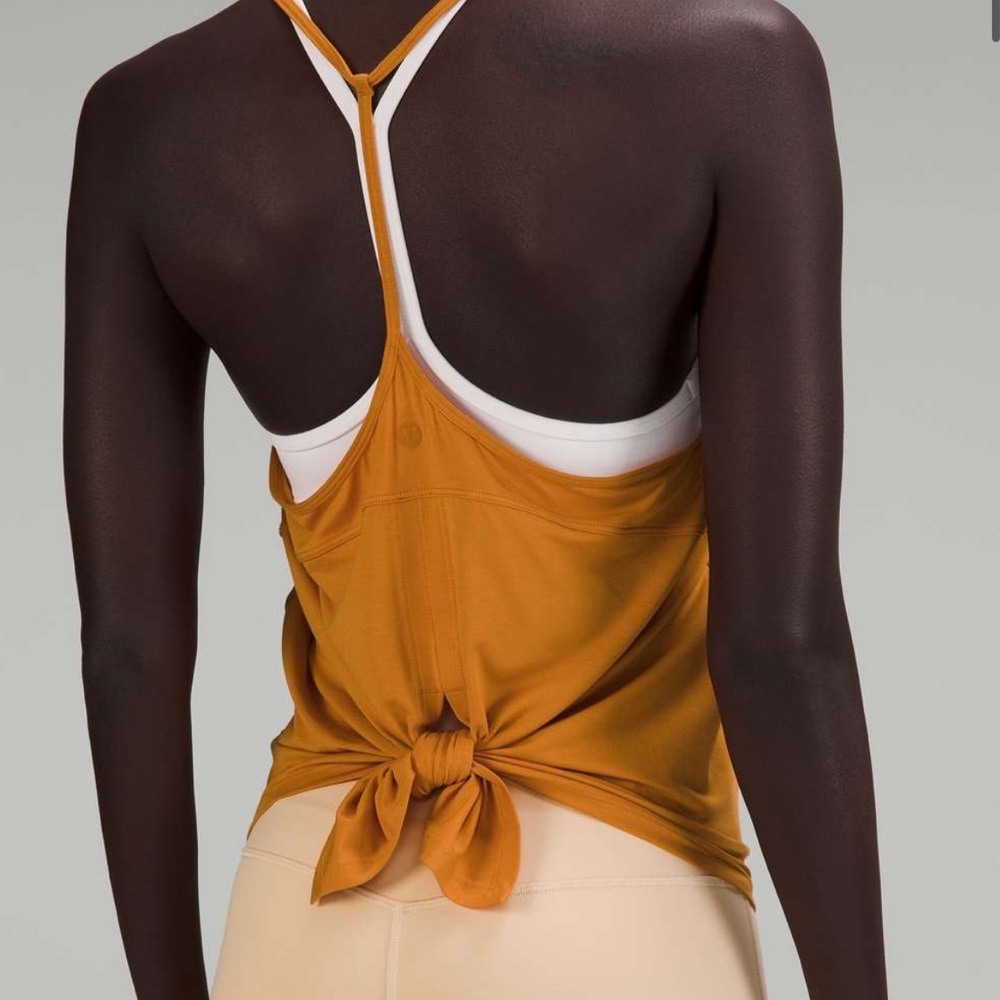 Modal-Silk Yoga Tank Top, Autumn Orange, Size 12